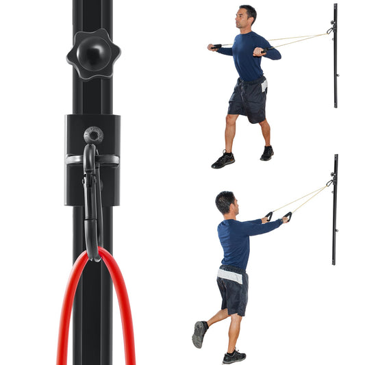 Wonderjune Resistance Bands Wall Mount System Adjustable Wall Anchor 35.5in Metal Gym Station for Exercises Home Fitness Workout Athletic Training,Resistance Bands Not Included