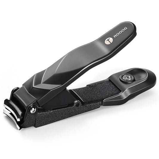 No Mess Nail Clippers with Catcher - Professional Heavy Duty Clippers for Men and Women, Ultra Sharp Fingernail & Toenail Clippers for Gifts, Travel, Clip Anywhere (Anti-Splash Design)