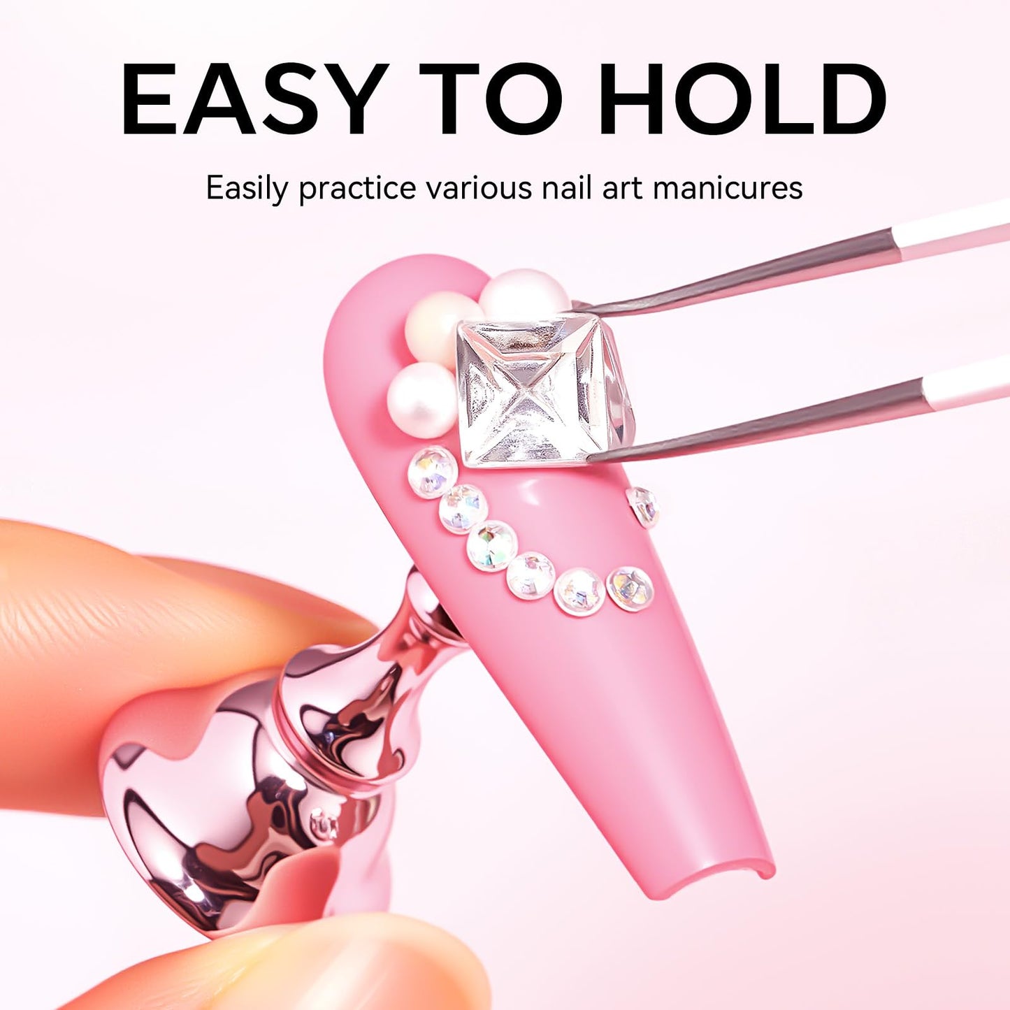 Makartt Nail Stand for Nails Art Display Practice Nail Holder for Painting Nails Stand for False Nail Press On Designs Magnetic Fake Nail Holder with 1M Double-sided Tape For Home DIY Salon Supplies