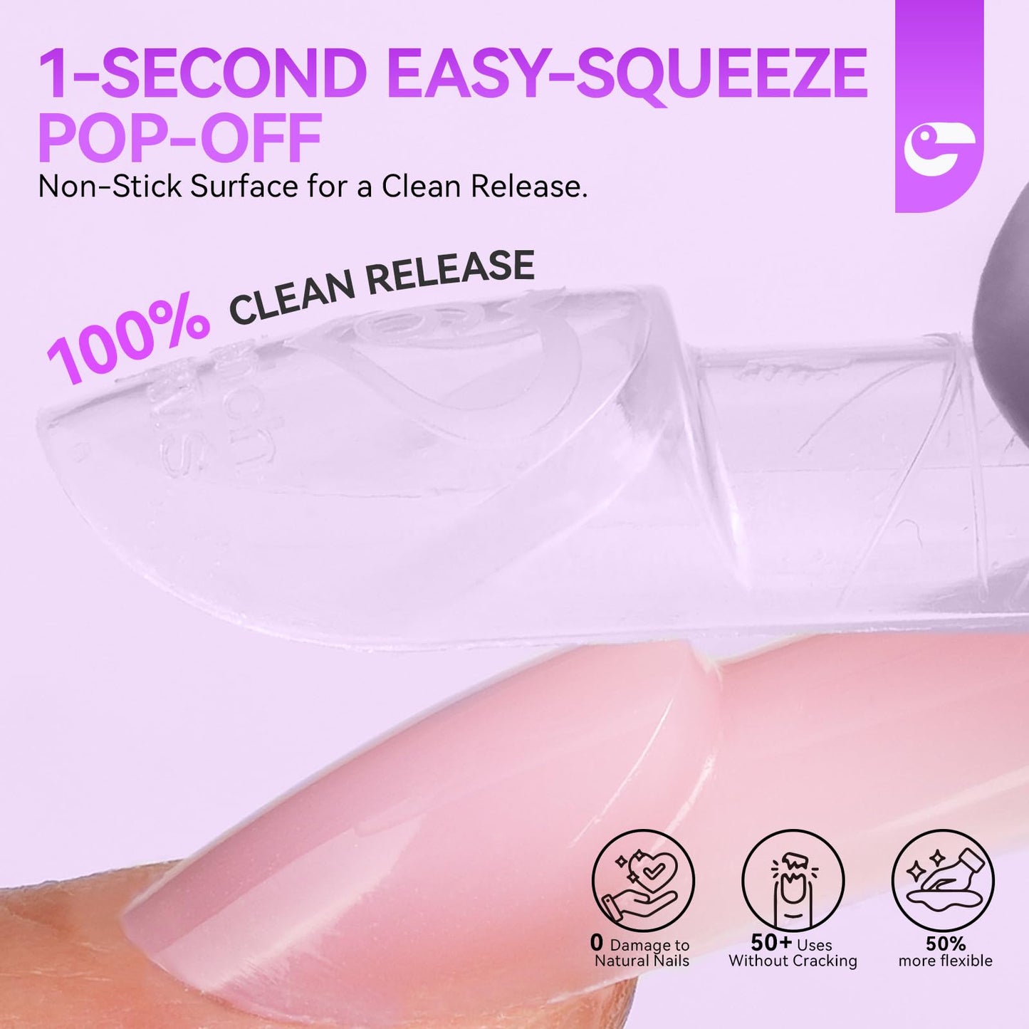 Gelike EC Dual Forms for Builder Gel: Square Space French Dual Nail Form Work with Polygel and Extension Gel - 15 Sizes 120PCS Reusable 20+ Times Clear 3D Acrylic Molds Kit with Straight Side C-curve