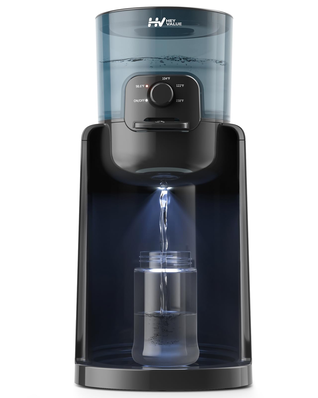 Water Warmer, HEYVALUE Baby Bottle Warmer, Formula Maker with Night Light, 4 Temperature Control & 72H Keep Warm, Detachable Tank, Instantly Dispenses Warm Water, Feed Baby More Easier and Healthier