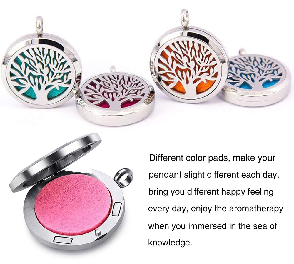 Aromatherapy Essential Oil Diffuser Necklace 316L Stainless Steel Locket Pendant with 24 Inch Chain (Butterfly)