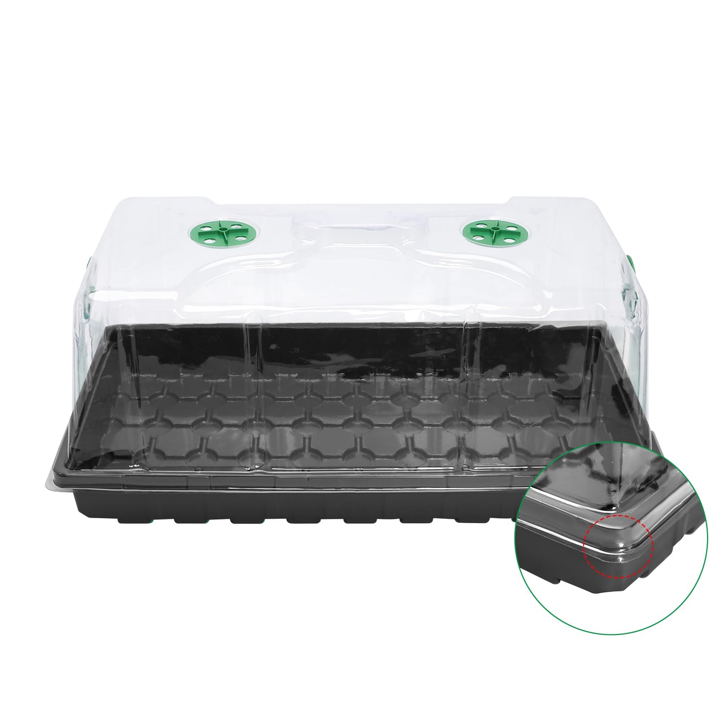 MIXC 10 Pack Humidity Dome 7" Tall Extra Strength, 1020 Growing Trays Cover, Propagation Seed Cloning Lid Vented for 10 x 20 Inch Flat Tray and Seed Starting Germination