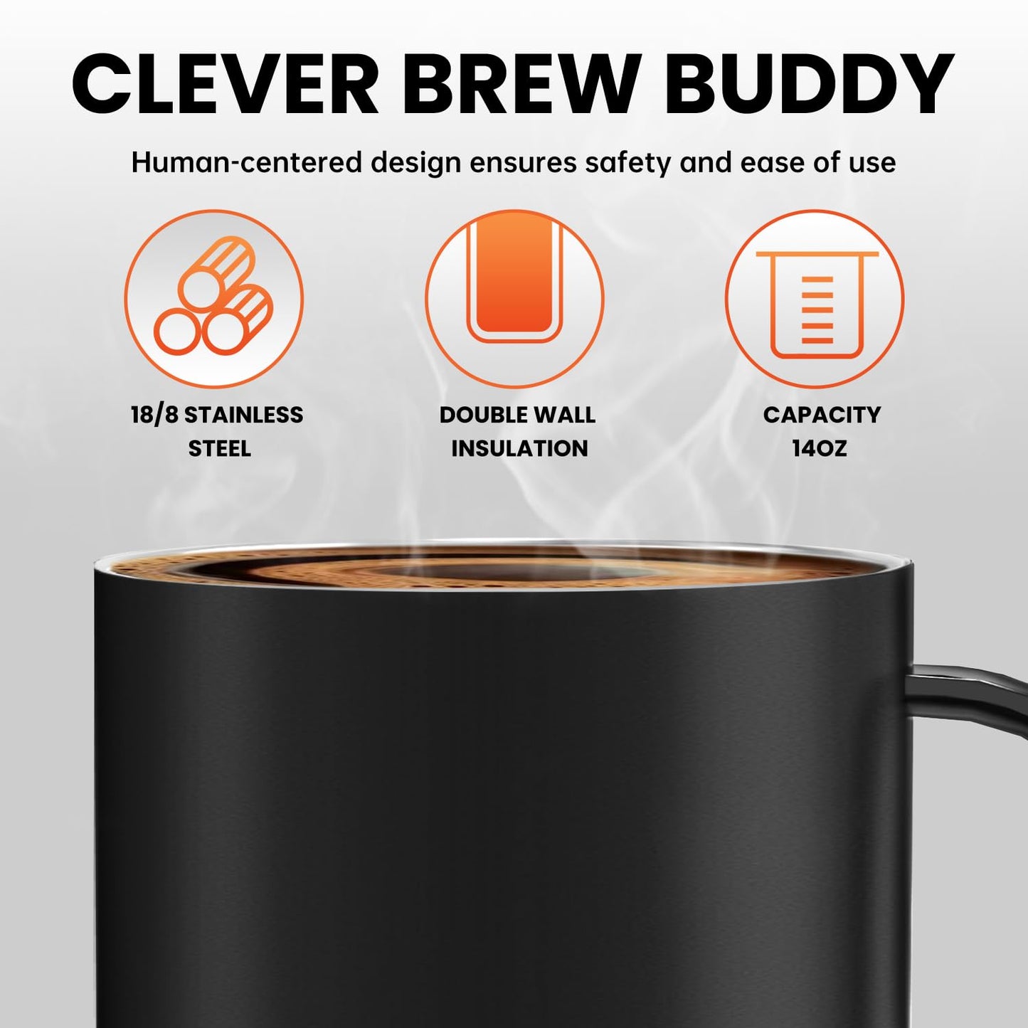 Hibsr Coffee Mug Warmer Set: Smart Electric Warmer with Auto Shut-Off & Faster Direct-Contact Heating Up to 149°F - Gifts for Men Women