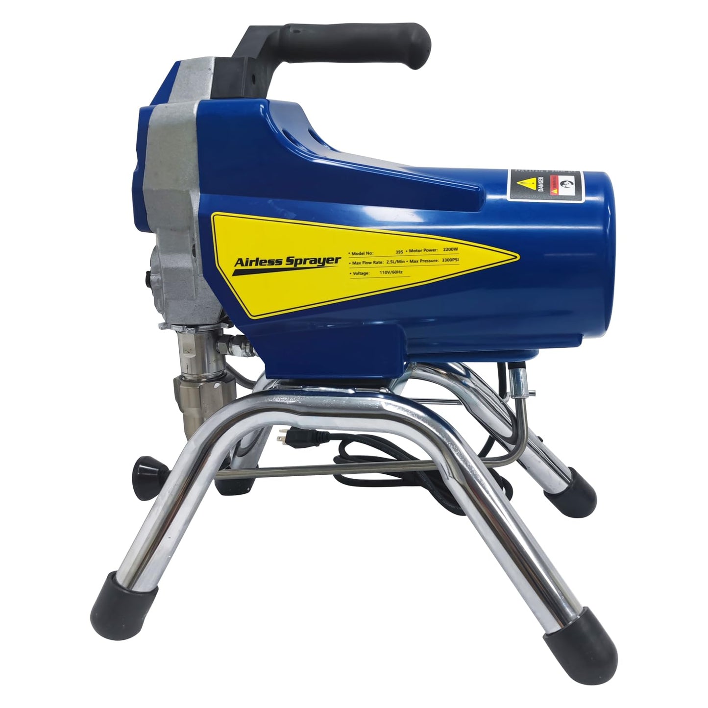 INTBUYING 395 Airless Paint Sprayer, 2200W High Efficiency Electric Airless Paint Sprayer, 3300PSI Cart Thinning-Free Airless Sprayer with Spray Gun 110V for Home, Commercial Use