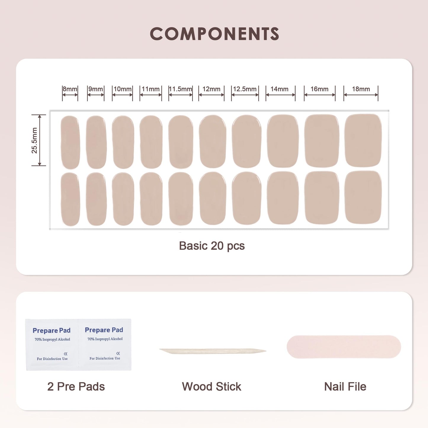 KHARITA Semi Cured Gel Nail Strips – Real Gel Nail Polish Wraps for Brittle Nails | Waterproof Long Lasting Easy Peel-Off Removal | Hema-Free | 20-Piece Nude Salon Sticker Kit with UV Light