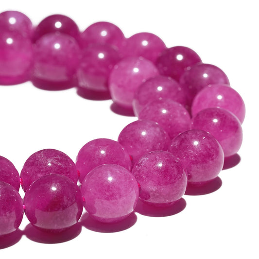 10mm Natural Pink Tourmaline Gemstone Beads Polished Round Smooth Stone Beads for Bracelets Jewelry Making 15inch Loose Beads