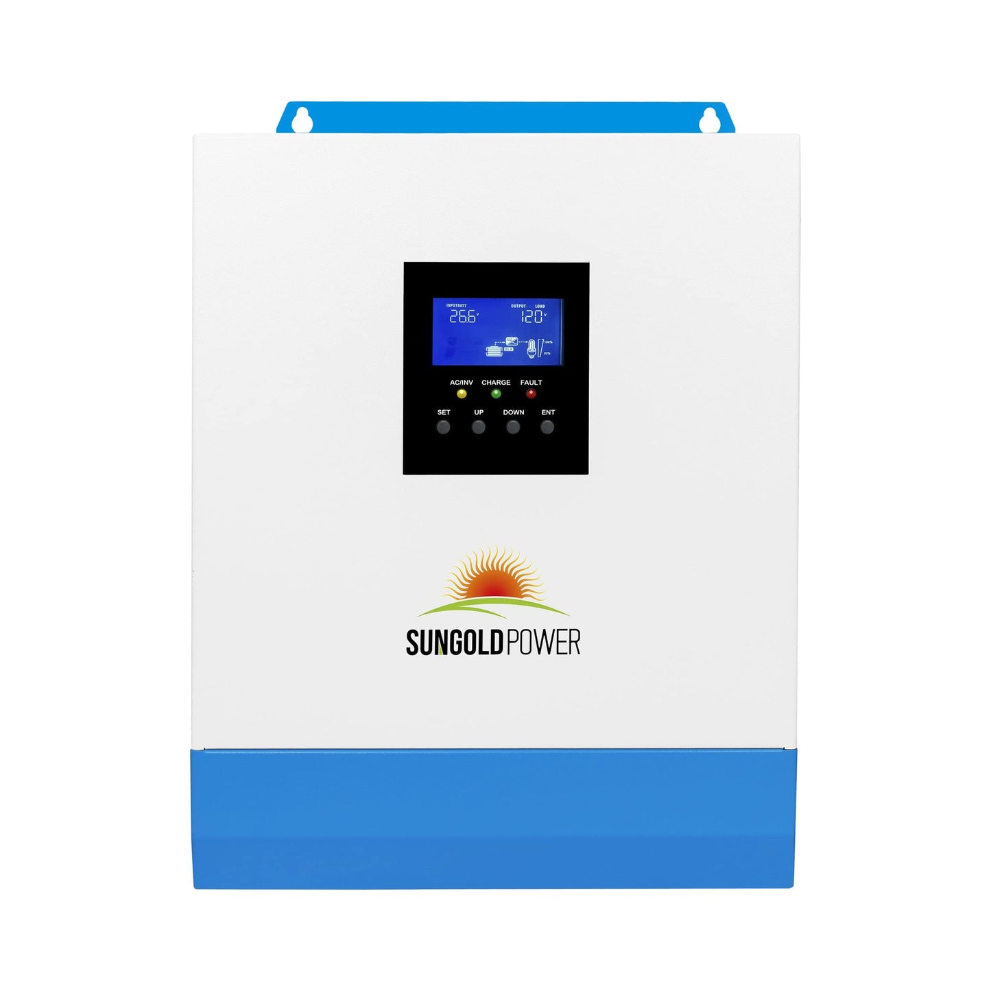 SUNGOLDPOWER 3000W 24V Solar Inverter All in One, 120Vac Input,120V Output Pure Sine Wave, 80A MPPT(PV Range 120-450Vdc) Solar Charger and 40A AC Battery Charger in Off Grid System