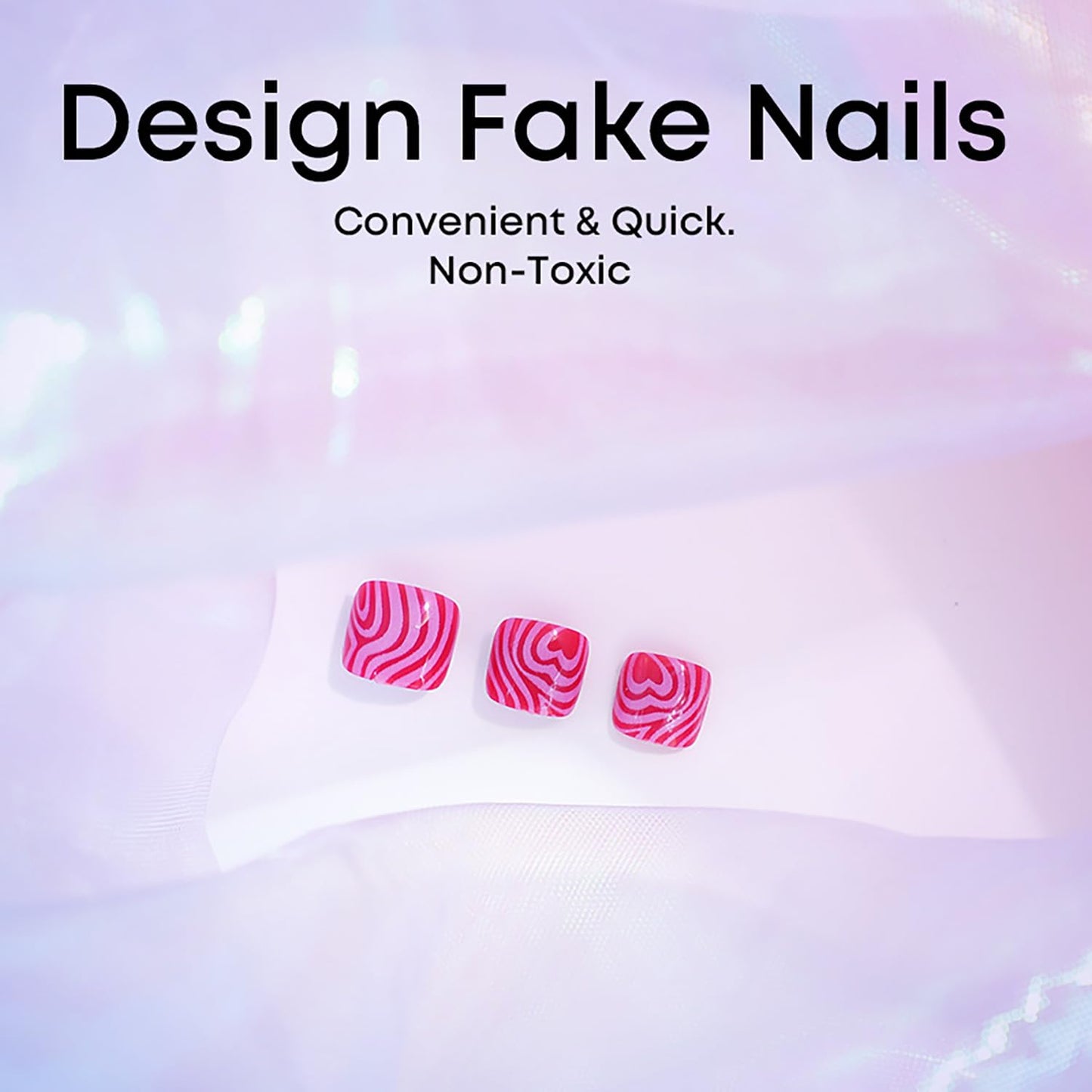 FIEONCIY Press on Toenails with Designs Acrylic Fake Nails for Toe Artificial False Nails with Charms Glue on Toe Nails for Spring Summer Stick on Toenails for Women Girls(XZ9707)