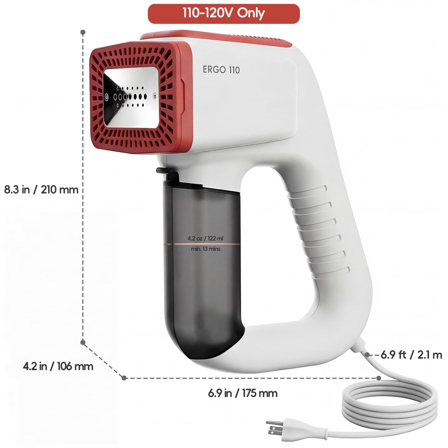 3DOEX Vacuum Steamer for Clothes, 2000Pa&3600Pa Suction Handheld Clothes Steamer,2 in 1 Portable Travel Steamer for Clothes,Garment Steamer With 122ml Water Tank (for 110-120V) (Pearl White)