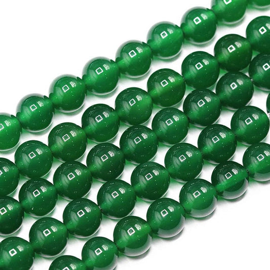 6mm Natural Green Agate Beads Round Gemstone Loose Beads for Jewelry Making (63-66pcs/strand)