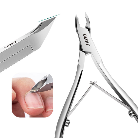 DEOU professional cuticle scissors, salon manicure tools, stainless steel eyelash trimmer, Manicurist nail care blade, extremely sharp, for women's manicure (Cuticle scissors + Gift box)