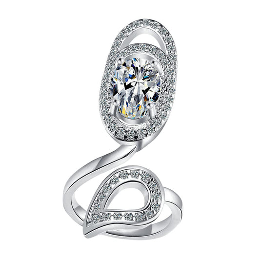 Holibanna Adjustable Open Fingernail Ring Rhinestone Nail Decorative Jewelry for Women Fingertip Nail Ring Party Hand Accessories