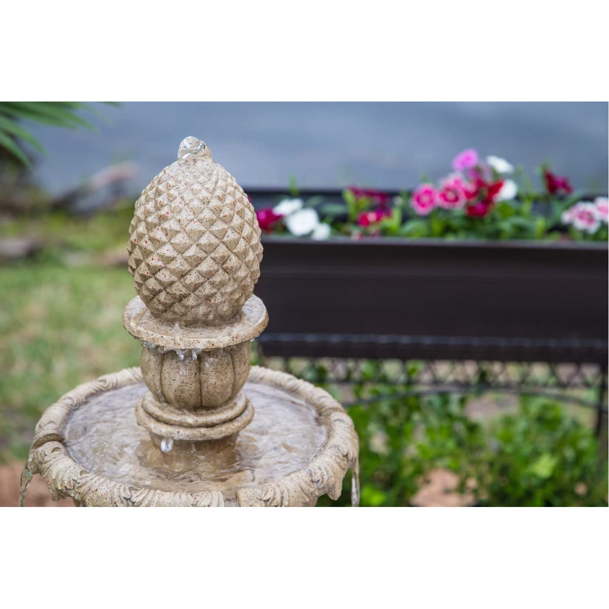 Kenroy Home 51010SNDST Ibiza Classic Outdoor Floor Fountain, Sandstone, 45 Inch Height, 25.5 Inch Width, 25.5 Inch Depth