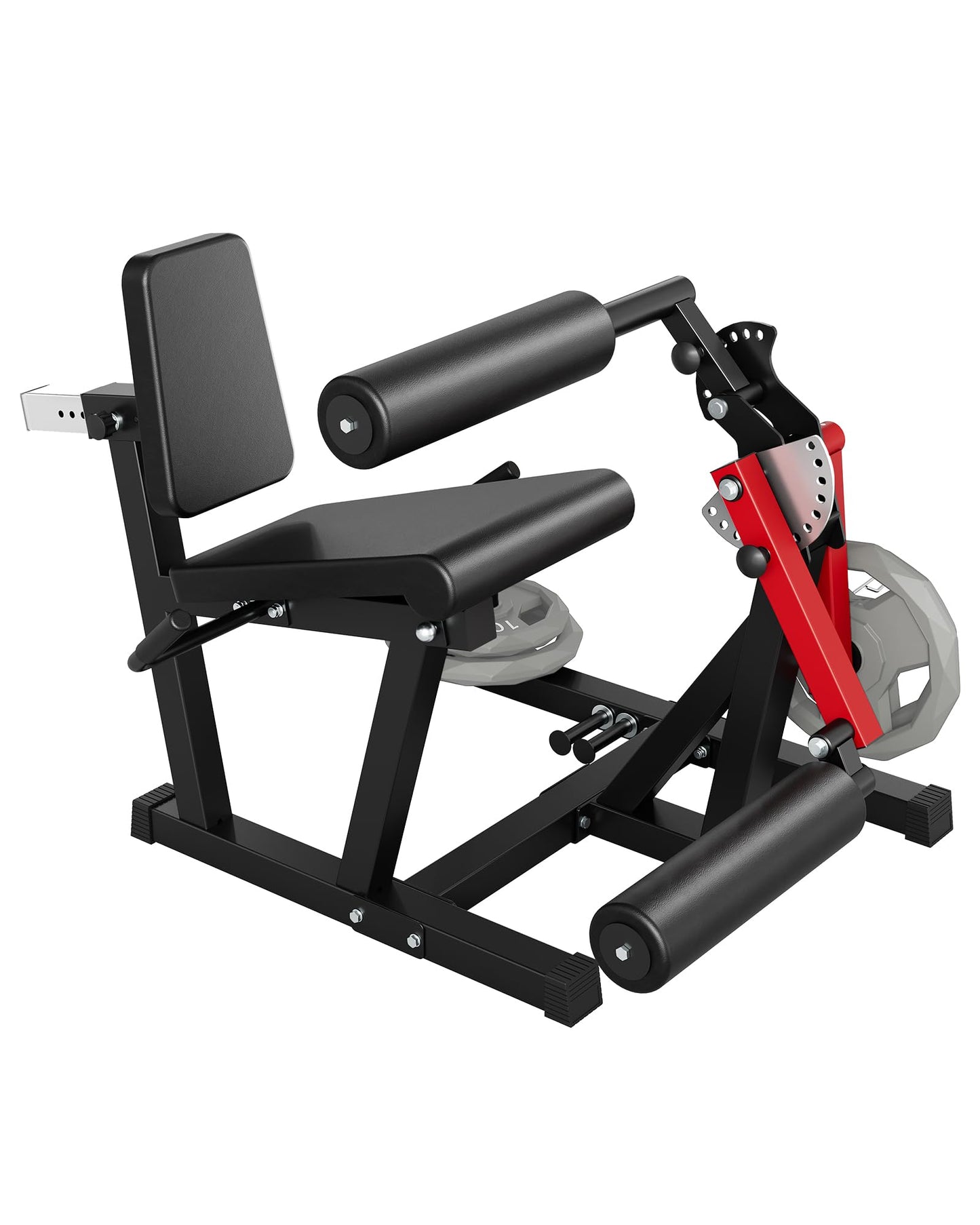 Garvee Leg Extension and Curl Machine, 4 in-1 Leg Press Machines for Home Gym, 700 LBS Weight Capacity Adjustable Workout Equipment, Exercise Bench for Lower Body (Red and Black)