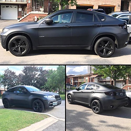 Black Matte Car Wrap Vinyl Roll with Air Release 3MIL-VViViD8 (75FT X 5FT (Bulk Wrap kit))