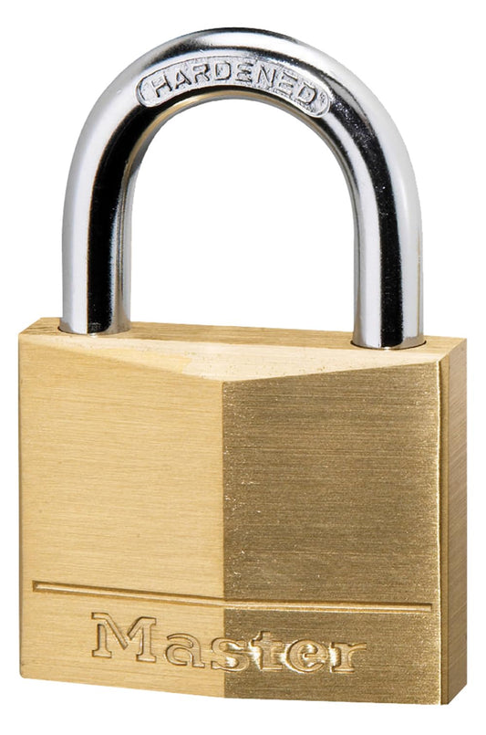 Master Lock 140D Solid Brass Padlock with Key, 1 Pack