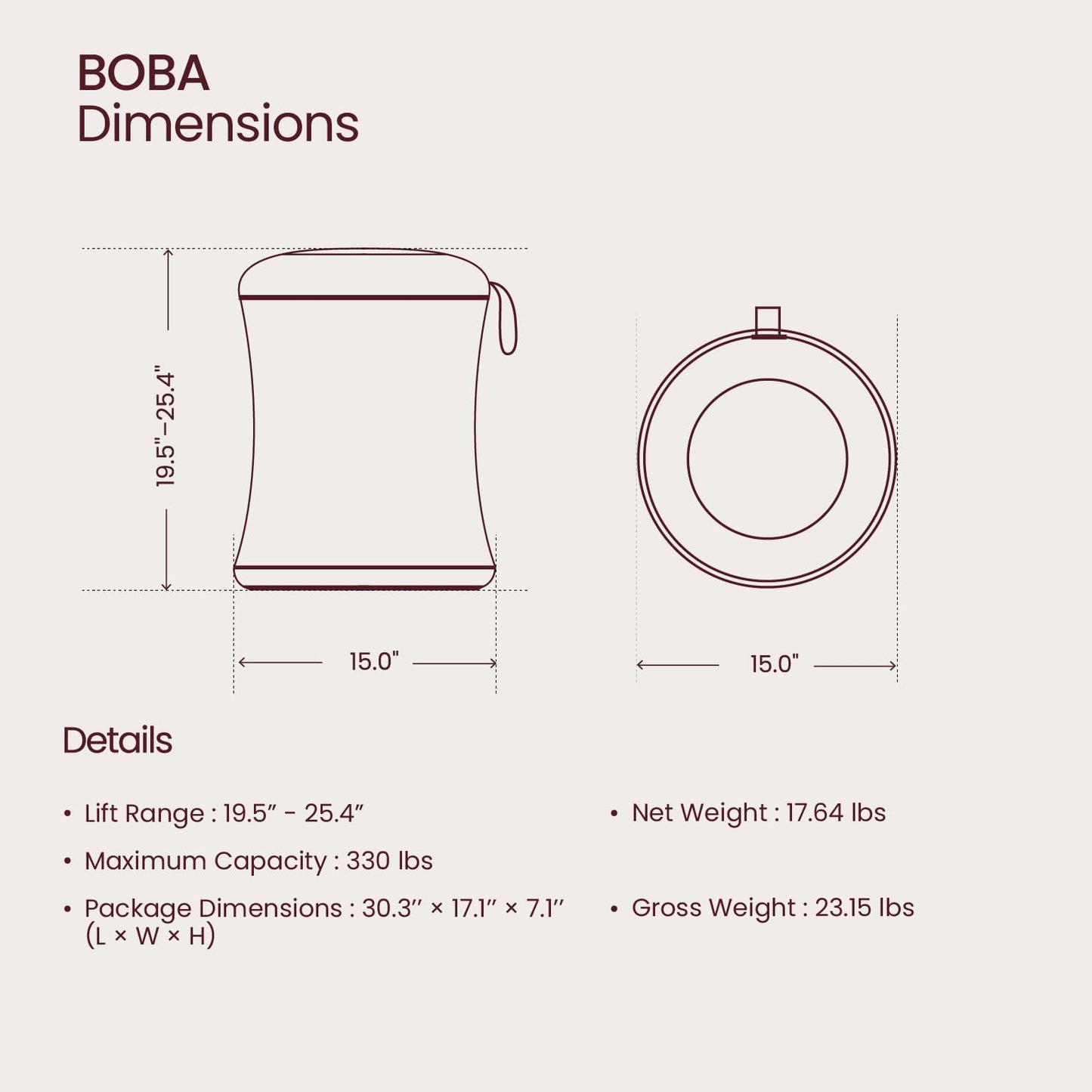 TopJob Boba Chair Stylish Active Wobble Stool, ADHD Chair, Improves Posture and Focus, Ergonomic with Height Adjustable Stool for Adults Children for Home Office, Study Room (Midnight Black)