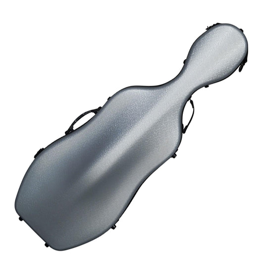 ZXHFSH Cello Case 4/4 Full Size Carbon Fiber Composite Sturdy, Portable and Waterproof Cello Box with Handle, Back Straps and Wheels(Gray)