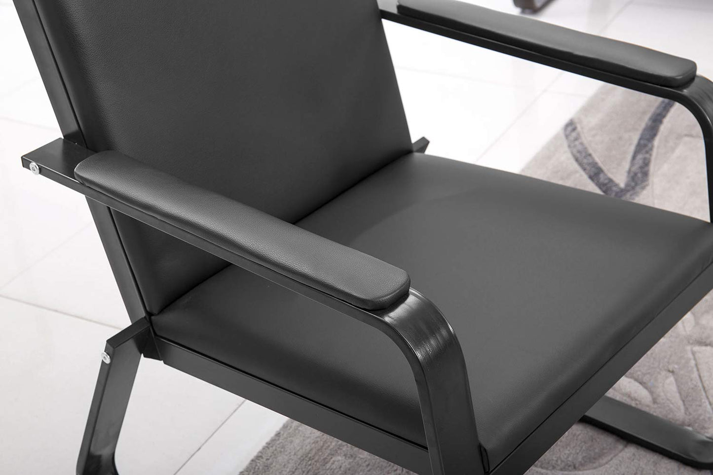wonline Waiting Room Chair with Armrest PU Leather Office Waiting Room Furniture, Office Guest Seating Lobby Conference Reception Chairs for Airport Clinic Hospital Bank Salon Barber