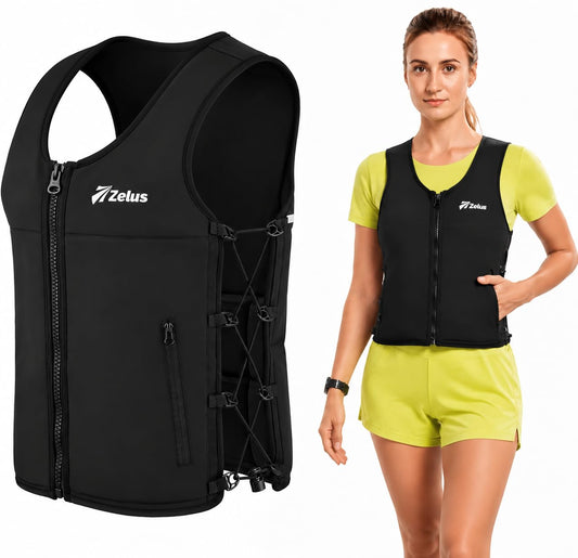 ZELUS Weighted Vest Woman, Adjustable Weighted Vest 1-10lb/ 1-15lb with Removable Z-Fit Soft Iron Weights, for Weight Loss Running Walking Rucking Strength Training, Reflective & Pocket Design