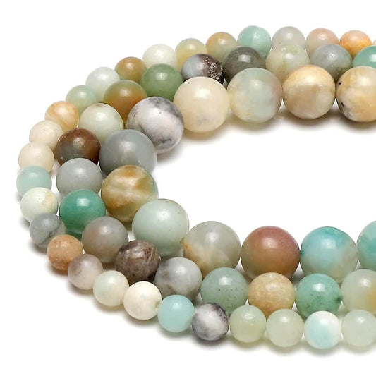 6mm Round Amazonite Stone Beads for Jewelry Making Natural Gemstone Semi Precious Strand 15 Inch(58-60pcs/Strand)