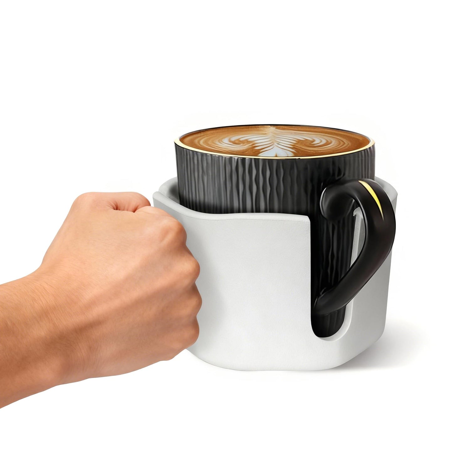 Heavyrain Suction Cup Holder with Removable Anti-Spill Design | Tip-Proof Drink Holder for Desk, Bedside, RV & Boat | Tacky Base & Walled Profile to Prevent Spilled Drinks White (HR0117-WH)