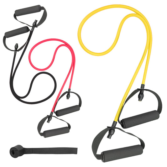 Rhinenet 3PCS Resistance Bands with Handles Strength Bands Exercise Bands Set with Handles Elastic Bands Workout Bands for Working Out Strength Training Muscle Toning Door Anchor and Workout Guide