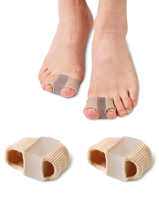 Golbylicc Bunion Toe Separators for Overlapping Toes Women Men, Gel Toe Spacers Bunion Corrector with 2 Loops for feet, Hammer Toe Straightener (2PC)