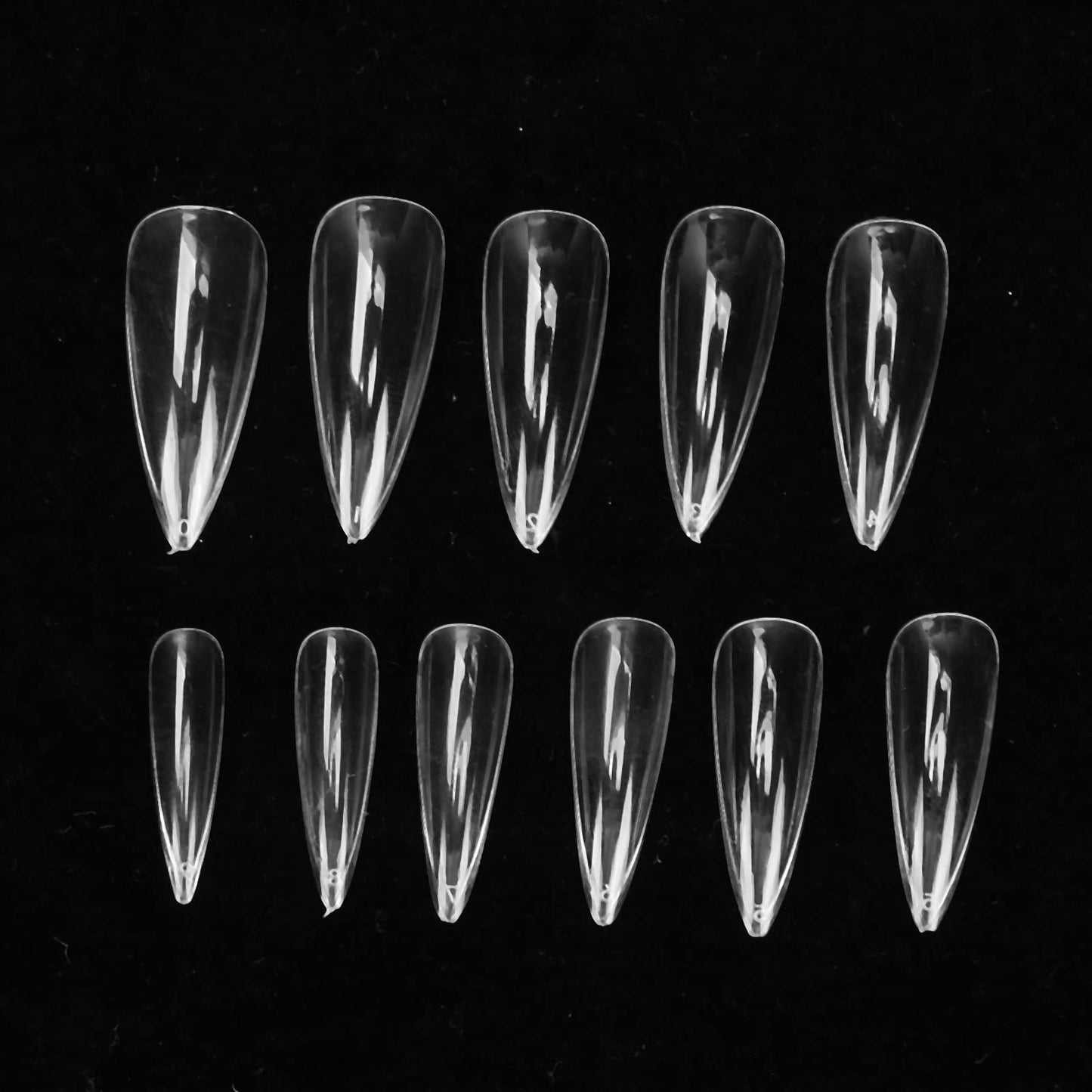 500PCS Nail Tips Full Cover Clear Stiletto Long Fake Nails ABS Material for Nail Salons DIY Nail Art 10 Sizes 0 9 Durable Odorless
