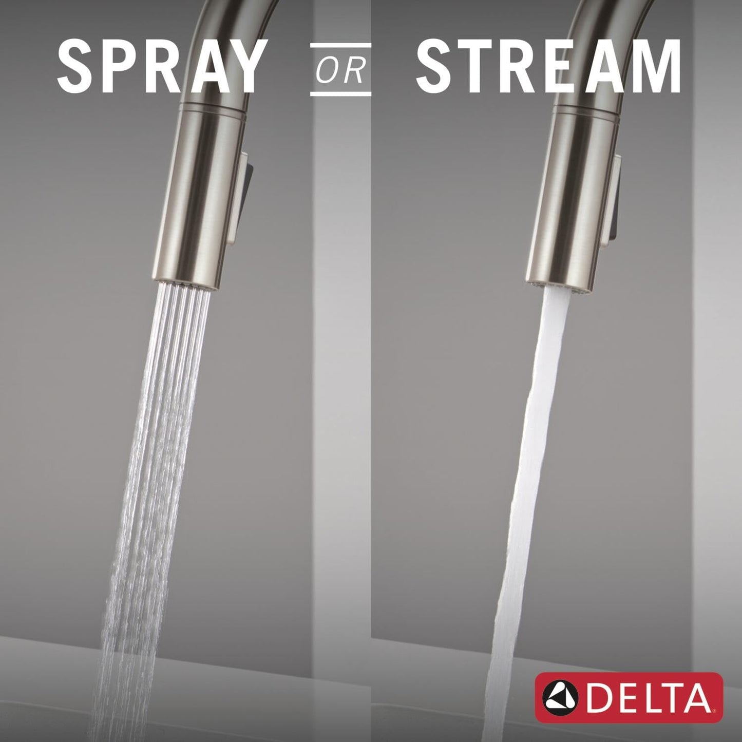 Delta Faucet Nicoli Kitchen Faucet with Pull Down Sprayer, Modern Brushed Nickel, Single Hole, Stainless Steel 19867LF-SS