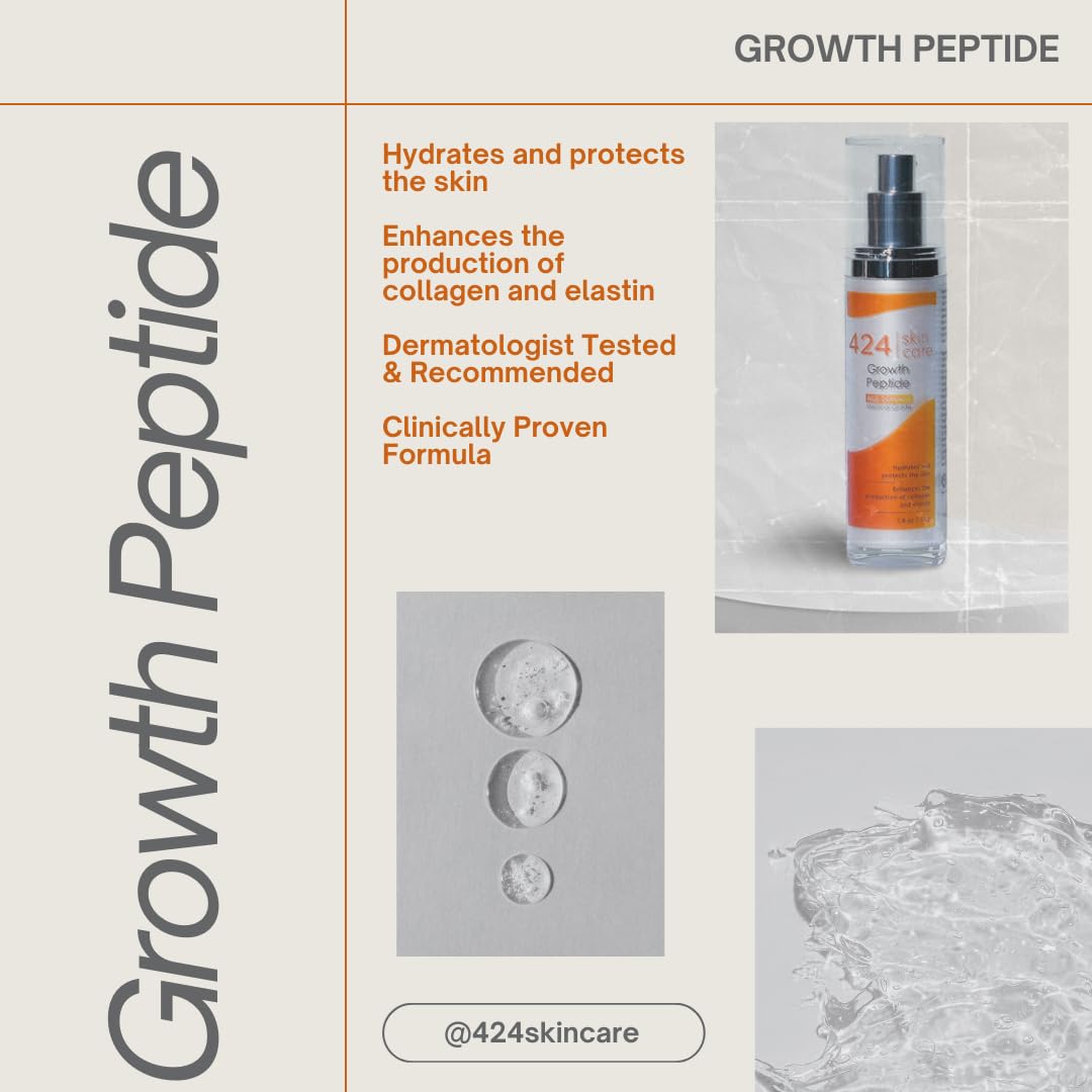 424 Skin Care Growth Peptide - Dermatologist Tested & Recommended - Clinically Proven Formula 1.8 fl oz