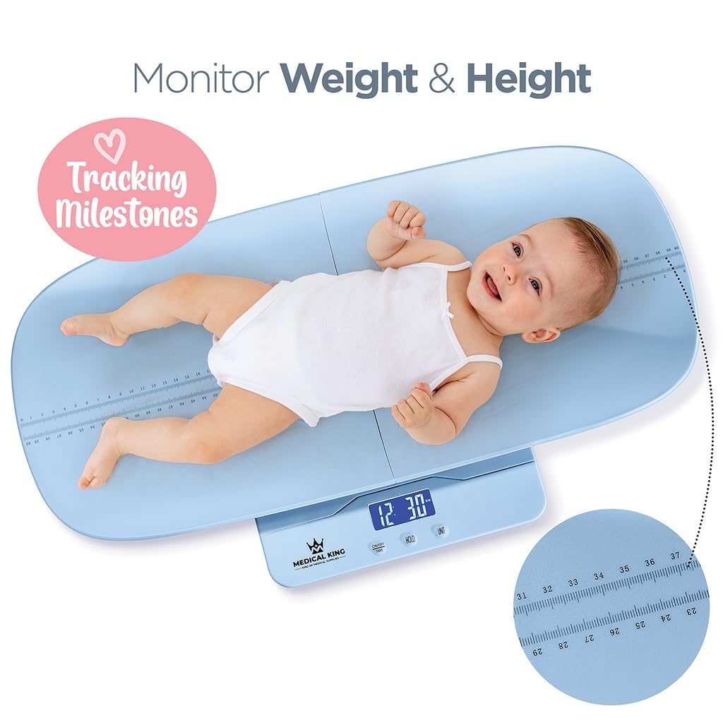 Medical King Digital Baby Scale - Multi-Function Infant & Toddler Scale, Collapsible Tray, 4 Modes, Backlit LCD, Auto-Off, 200 lbs Max (MK7064)