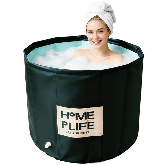 Portable Bath Tub for Adults - Large 88 Gal Foldable Soaking Bathtub for Hot SPA and Ice Bath, Ideal for Fast Muscle Recovery, Cold Water Therapy - No Installation (Ice/Hot Universal)