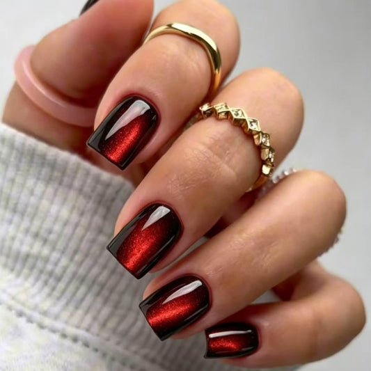 Hkanlre Short Press-On Nails Square Fake Nails Jelly Acrylic Fake Nail Finish Salon-Quality Holiday Nails 30 Nail Kit for Women