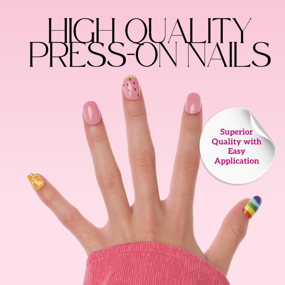 Keep It Classy Kids Friendly Press-On Nails Kit by Monyetta Shaw || Multi Play Date, Kids Size || Reusable, Vegan, Non-Toxic, Easy Application