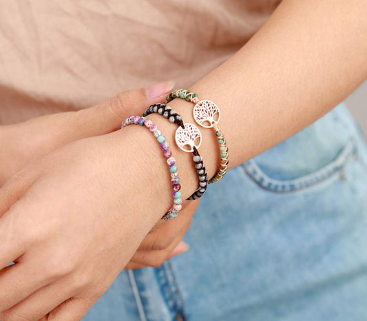 ZOSOJONA Boho Wrap Bracelet for Women, Handmade Natural Imperial Jasper Multi-Layer Stone Beaded Bracelet, Bohemian Healing Crystal Stone Jewelry Gifts