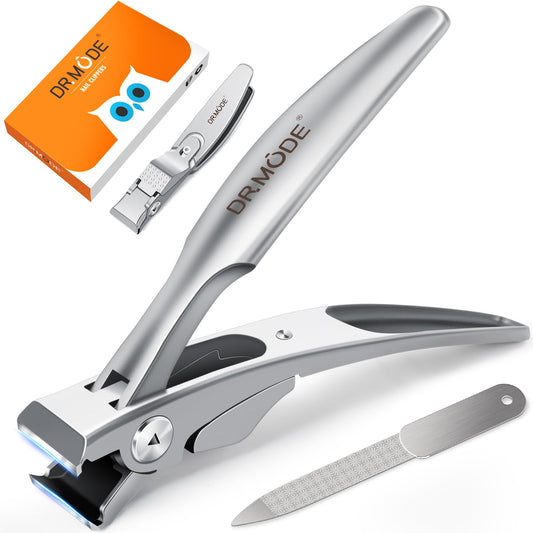 Straight Nail Clippers for Men, German Ergonomic 18mm Large Toenail Clippers for Thick Nails for Seniors with Wide Jaw, Long Handled Nail Cutter Edgy Toe Nail Clipper for Adult with File, Gift for Men
