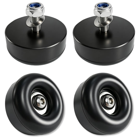 4-Pack Heavy Duty Rubber Anti-Vibration Feet &Rubber Bumpers - 1" x 2.5" Shock Absorbing Pads with Screw Kits for Generators,Pressure Washers,Air Compressors,Pumps,Trailer Ramp Door Bumpers