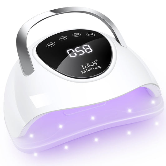 LKE LED Nail Lamp, UV Light for Gel Nails 150W Gel Nail Light with 4 Timer, 24Pcs Lamp Beads and Auto Sensor, Professional LED Nail Dryer for Home Salon Nail Art Tools