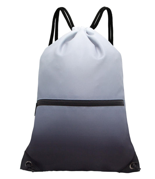 HOLYLUCK Drawstring Backpack Bag Sport Gym Sackpack (gradient black)