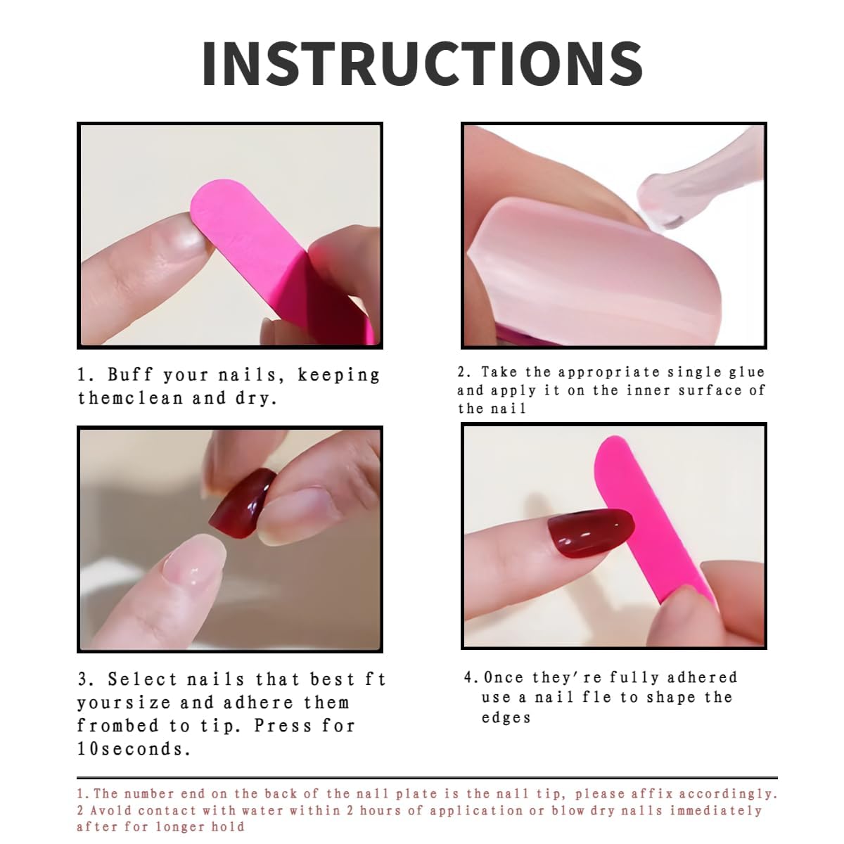 24Pcs Square Press on Nails Medium Fake Nails with Glossy Full Cover False Nails and Wine Red Broken Glass Pattern Acrylic Nails Square Glue on Nail for Women Manicure