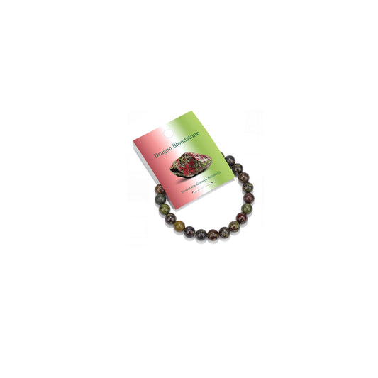 Vinswet Healing Crystal Bracelets for Women Men 8mm Dragon Bloodstone Natural Stone Beaded Stretch Bracelet Handmade Gemstone Reiki Spiritual Jewelry Gifts
