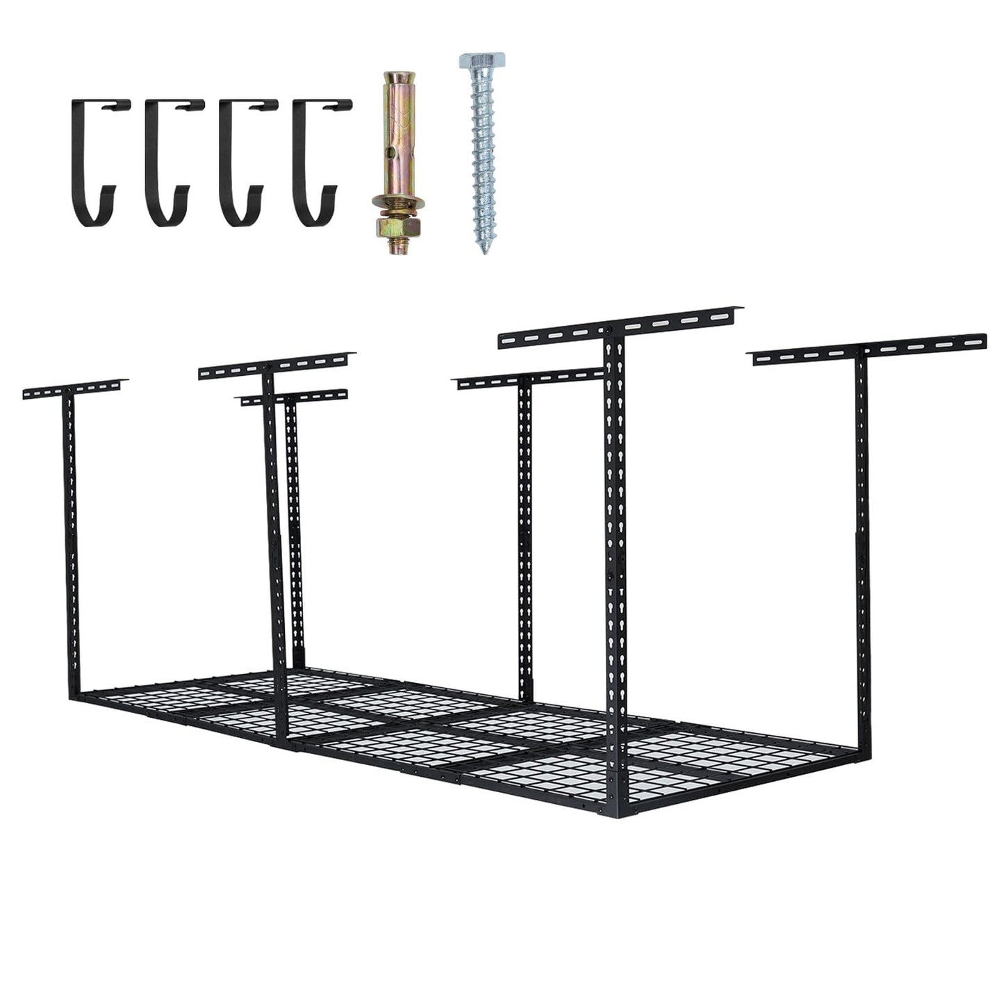 GarveeHome 3x8 ft Garage Ceiling Storage Racks, Overhead Garage Storage Rack Organization, Adjustable Ceiling Mounted Storage Racks, 600LBS Weight Capacity, Metal Garage Storage Organization Systerm