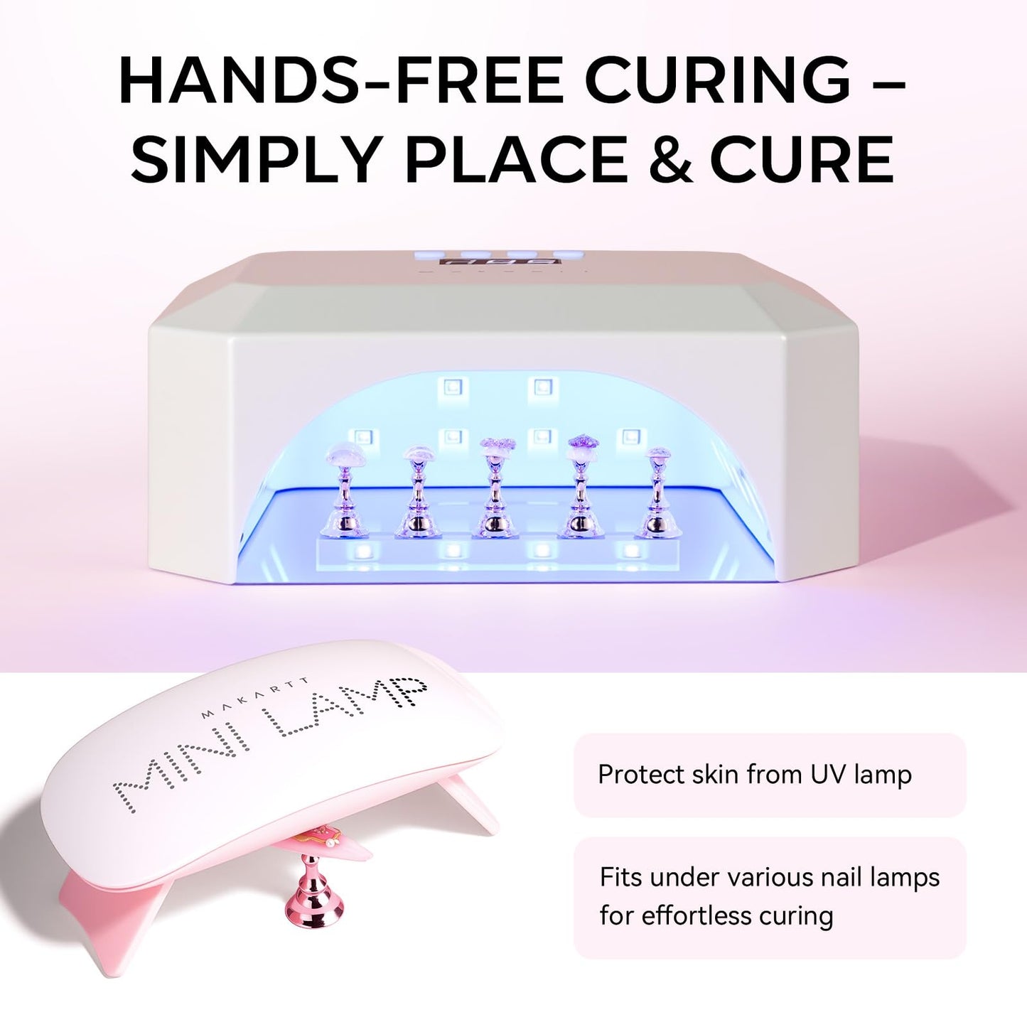 Makartt Nail Stand for Nails Art Display Practice Nail Holder for Painting Nails Stand for False Nail Press On Designs Magnetic Fake Nail Holder with 1M Double-sided Tape For Home DIY Salon Supplies