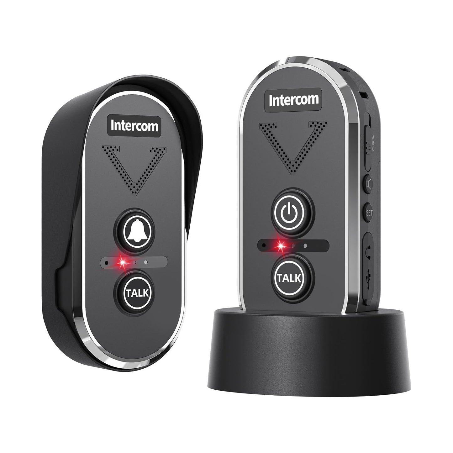 PANDAR Wireless Doorbell with Speaker Voice Intercom,Two Way Talk Intercom with 3 Channel, 3 Level Volume,4900ft Long Range,Battery Operated Wireless Intercoms for Home Office Classroom Cafe