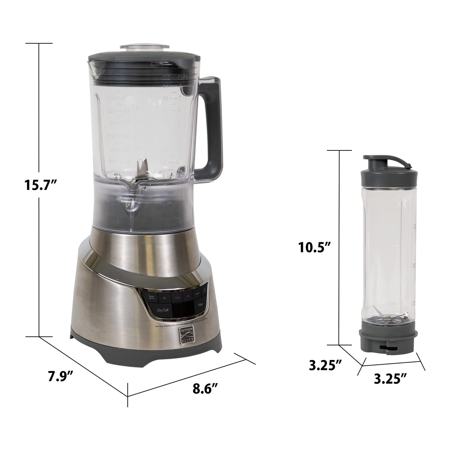 Kenmore Elite Countertop Blender – Electric Mixer for Smoothies, Ice Crush & Pulse Function, Heavy Duty Pitcher, Kitchen Appliance, Dishwasher-Safe Jar