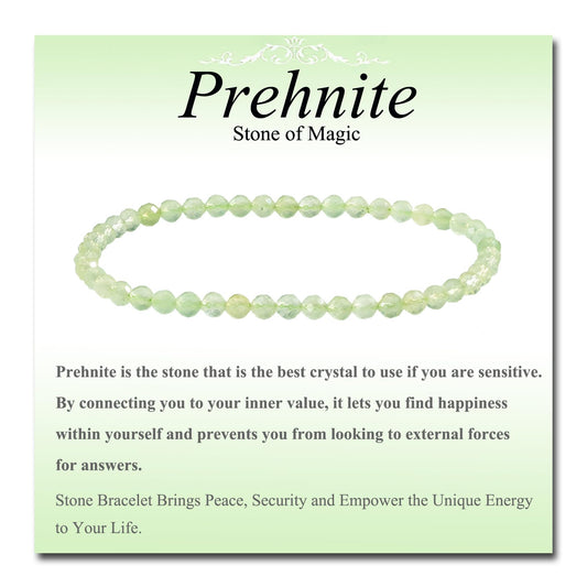 MASSIVE BEADS Natural Genuine Gemstone Beads Healing Crystal Chakra Reiki Jewelry Faceted Round Beads Bracelets (Prehnite, 3mm)