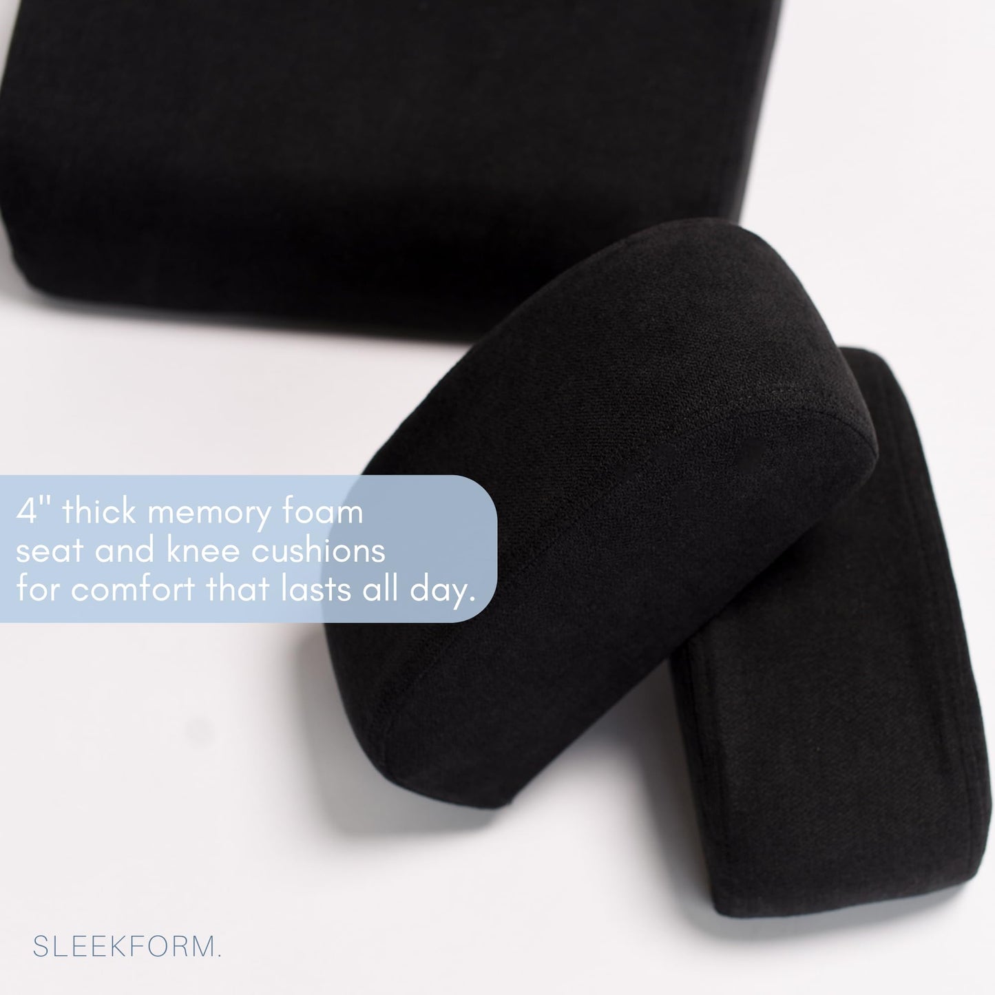 Sleekform Ergonomic Kneeling Chair | Rocking Balancing Wood Knee Stool | Posture Chair for Bad Backs, Neck Pain & Spine Tension Relief | Orthopedic Balance Seat & Thick Comfortable Knees Cushions