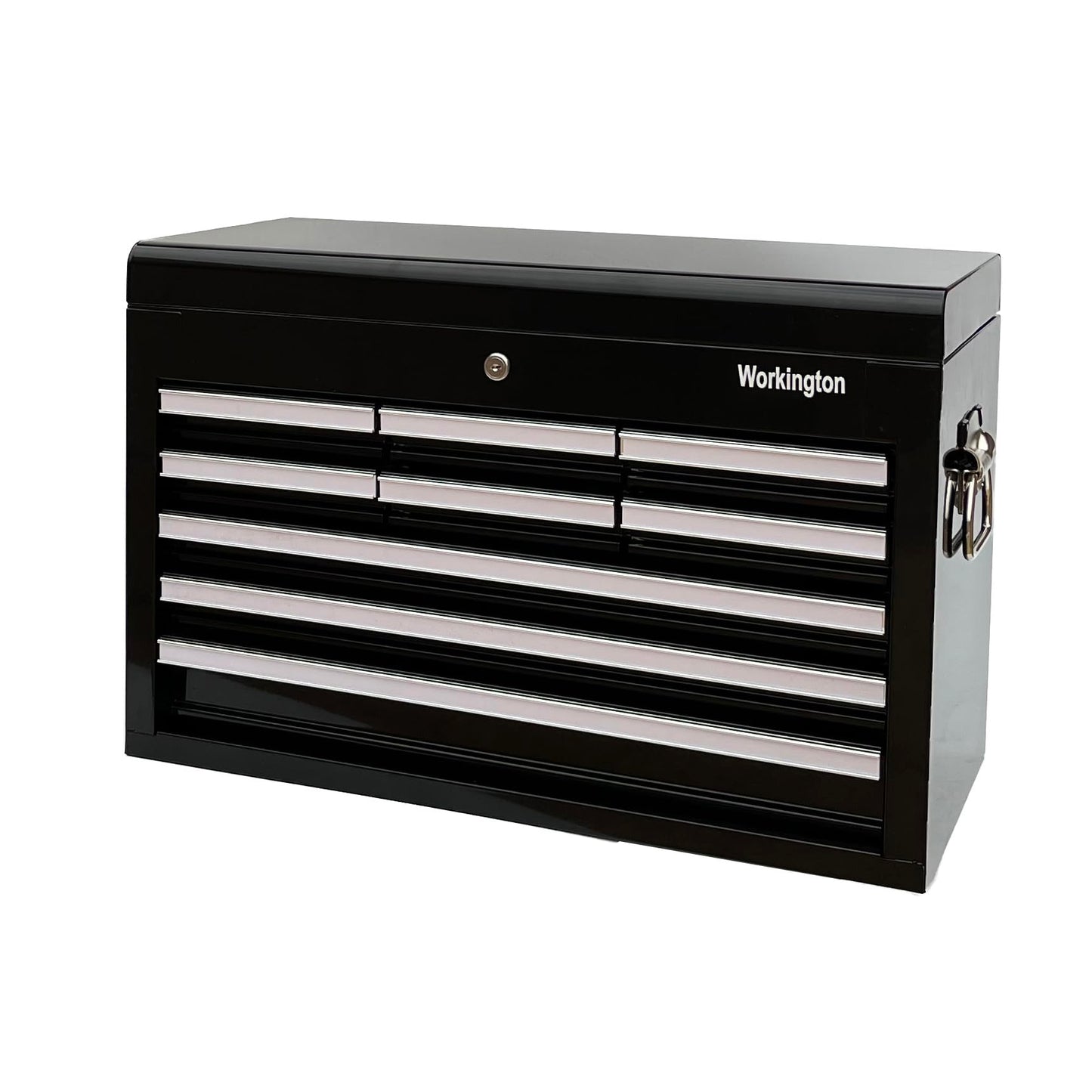 Workington Professional Industrial Portable Metal Tool Chest with 9 Drawers, 26" 9-Drawer Tool Chest Cabinet with Ball Bearing Drawer Slides, Steel Tool Storage Box Organizer 4016 Black